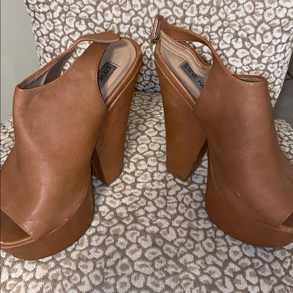 🤎Steve Madden Gabby Brown leather platform heels - Picture 5 of 7